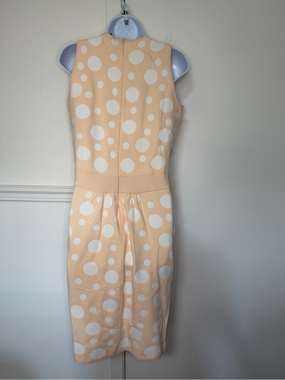 I.b.b.i Sleeveless Peach Polka-Dot Midi Dress - Classic Fit 12 new with tag - Picture 3 of 8